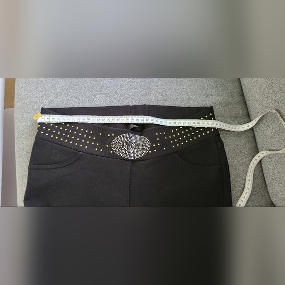 Black with gold dots women's pants size medium - Picture 6 of 6